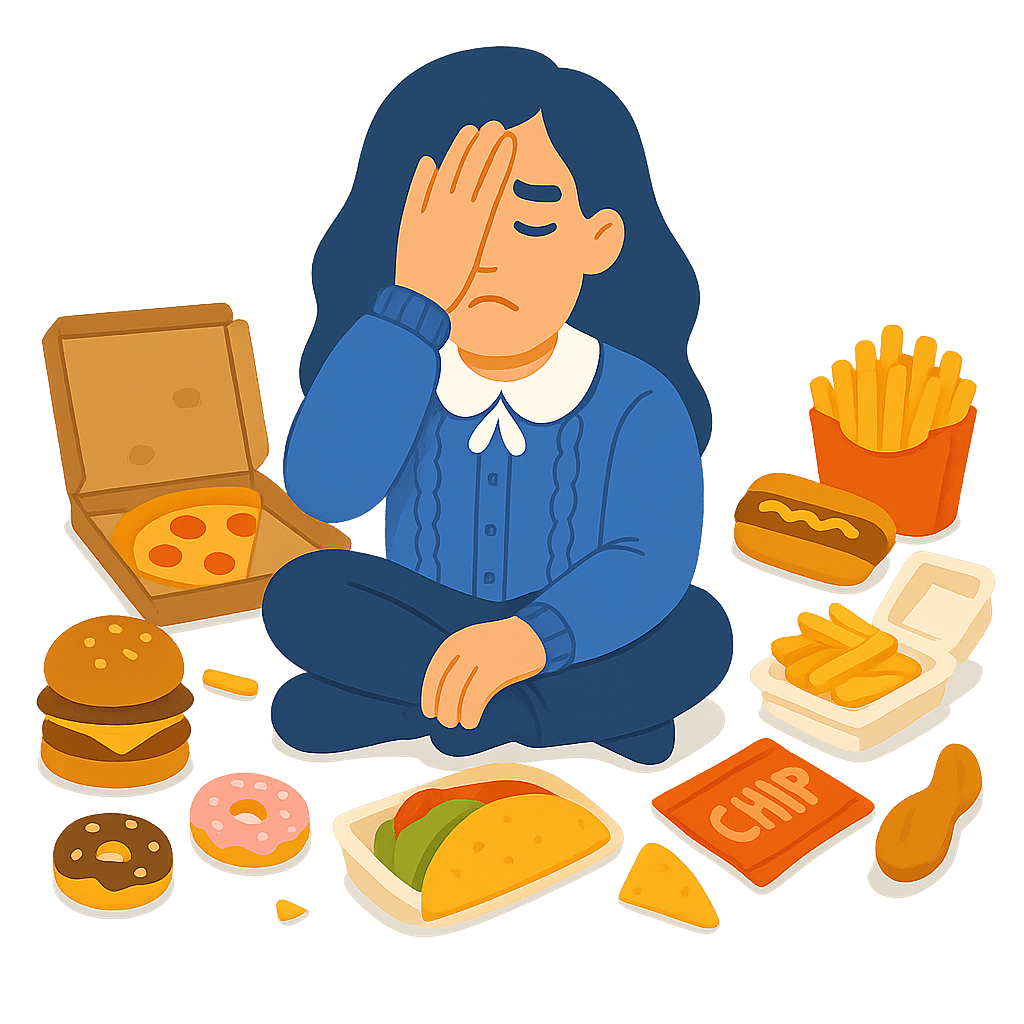 You eat whatever's easy β usually not healthy